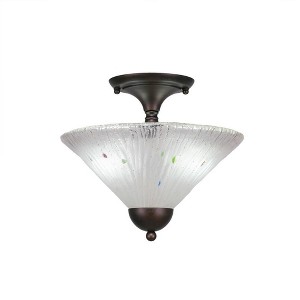 Toltec Lighting Any 2 - Light Flush Mount in  Bronze with 12" Frosted Crystal Shade - 1 of 1