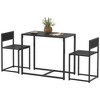 HOMCOM 3 Piece Industrial Dining Table Set, Counter Height Bar Table & Chairs Set for Small Space, Dining Room - image 4 of 4