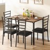 Dining Table Set for 4, 5 Piece Small Space Dining Set Square Table with 4 Upholstered Chairs - 4 of 4