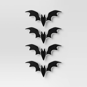 4pk Halloween Clip-on Bat Figurines - Hyde and EEK! Boutique™ Black - 1 of 4