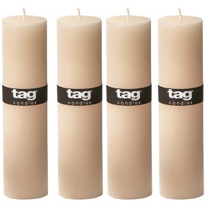tagltd Chapel 2X8 Ivory Pillar Paraffin Wax Candle Unscented Drip