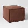 Earl Faux Leather French Seam Ottoman - Threshold™ - 3 of 3