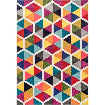 Nuloom Maris Geometric 8x10 Area Rug for Living Room Bedroom Dining Room Nursery Kitchen, Multicolor/Ivory