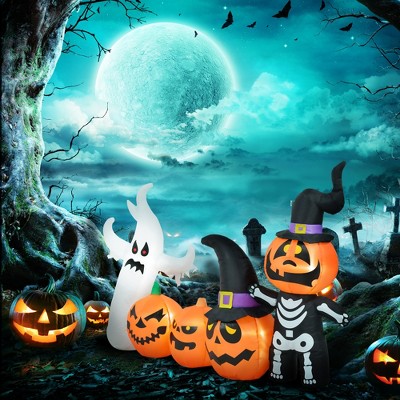 7.5ft Inflatable Halloween Pumpkin Ghost Family with LED Lights