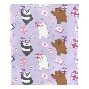 Cartoon Network We Bare Bears Love Letters Silk Touch Throw Blanket 50x60 Inches - 1 of 4