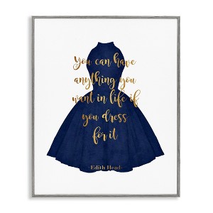 Stupell Industries If You Dress For It Quote Blue Gown Fashion Black Framed Giclee Art - 1 of 4