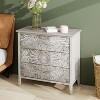 VYNXARIA Light Grey 3-Drawer Cabinet - American Style Storage for Bedroom, Living Room, and Study - 4 of 4