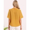 INSPIRE CHIC Women's Half Sleeve V Neck Pleated Design Dressy Casual Solid Blouses - 3 of 4