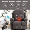 PAGED Modern Swivel Massage Recliner Chair with Heating, Rocking Chair with 2 Cup Holders, Side Pocket and USB Port for Living Room, Bedroom - 4 of 4