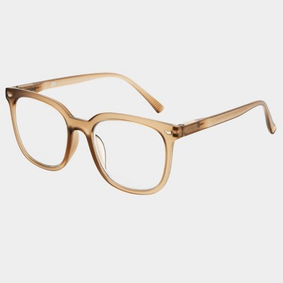 Women's Matte Plastic Square Blue Light Filtering Glasses - Universal Thread' Tan Diopter - image 2