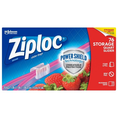 Ziploc Mega Storage Slider Quart 76ct Target