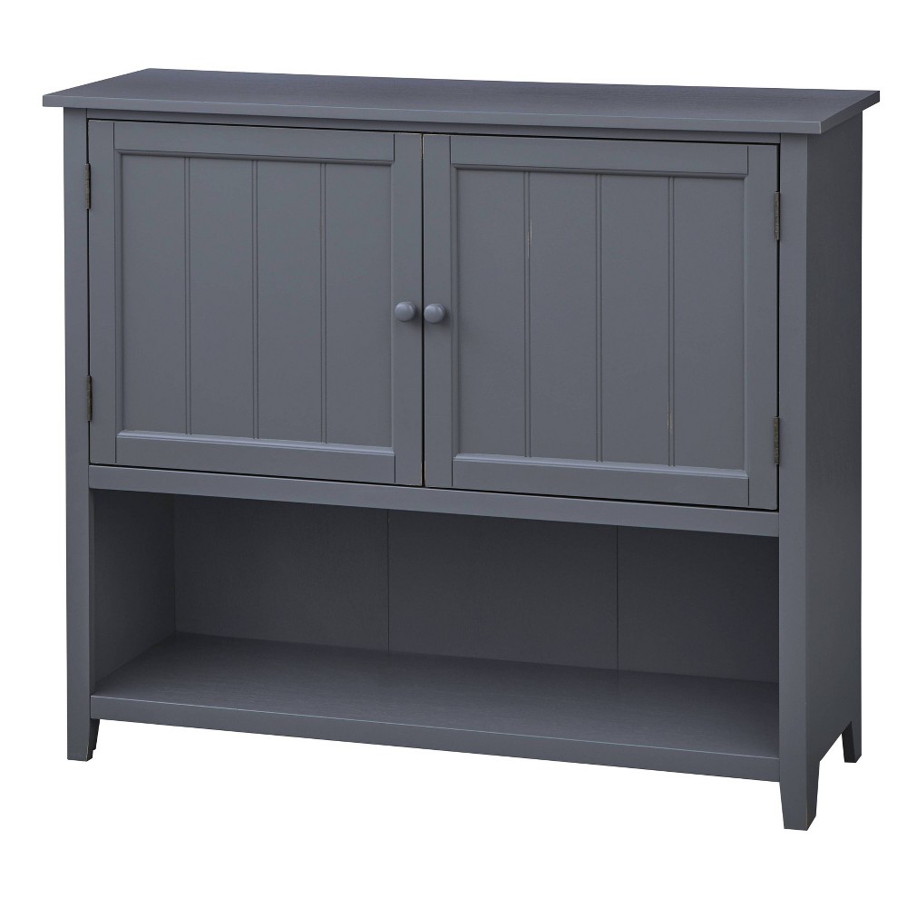 Photos - Storage Сabinet Hanover Buffet with Shelf Charcoal Gray - Buylateral: Modern-Farmhouse Sty
