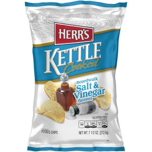 HERR'S Kettle Cooked Salt & Vinegar Potato Chips - 7.5oz - 1 of 4