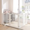 Bencmate Pet Crates and Houses 4 Panel Freestanding Foldable Wooden Dog Gate for Hallway Kitchen Bedroom, White, 80"*0.71"*27.56" - 4 of 4