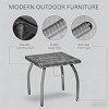 FONTOI End Tables Small Square Wicker All-Weather Table for Garden Backyard Compact Patio Furniture for Outdoor Spaces, Gray, 18.91"*18.91"*4.33" - 2 of 4
