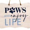 Slickblue Wooden "Paws and Enjoy Life" Sign with Paw Print Accent – 8" x 6", Jute Hanger for Hanging Display - 3 of 3