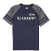 STARTER Mens Seattle Seahawks Dual tone Graphic T-Shirt, Blue, Large - 4 of 4