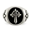 Black Bow Jewelry Men's 17mm Stainless Steel Fleur de Lis Cross Tapered Ring - 4 of 4