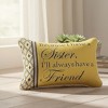 Word Accent Pillow 12.5x8"– Sister and Best Friend Sentiment by Manual Woodworkers and Weavers - 2 of 3