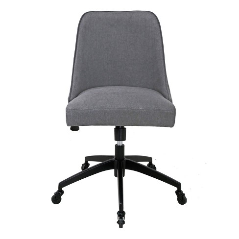 Cruz Upholstered Office Chair with Padded Seat Grey and Chrome