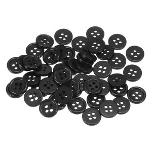 Unique Bargains Resin Craft Snap Round Flat 4-Hole Sewing Buttons 50 Pcs - 1 of 4