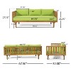 FIONECA Claremont 3-Seater Patio Daybed with Green Cushions and Acacia Wood Coffee Table, Outdoor Furniture Set - 3 of 4