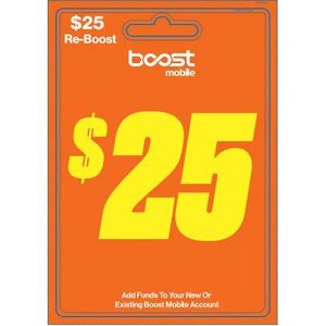 Boost Mobile Phone Gift Card SPC V1 $25: Non-Reloadable, Direct to Device, Domestic Use - 1 of 1