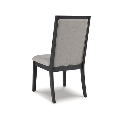 Gray Upholstered Wood Frame Dining Side Chair Set