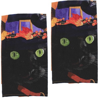Tabletop 26.0" Witch Cat Mose Towel Halloween Fall C & F Enterprises  -  Kitchen Towel