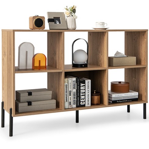 Costway 6 Cube Storage Shelf Organizer Bookcase Square Cubby Cabinet  Bedroom Natural : Target