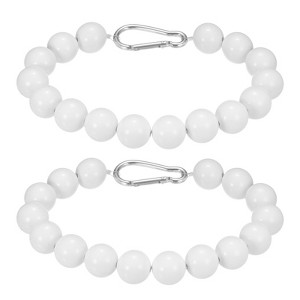 Unique Bargains Stainless Steel Indoor Outdoor 16 Beads Durable Flag Pole Beaded Retainer Ring 0.98" - 1 of 4