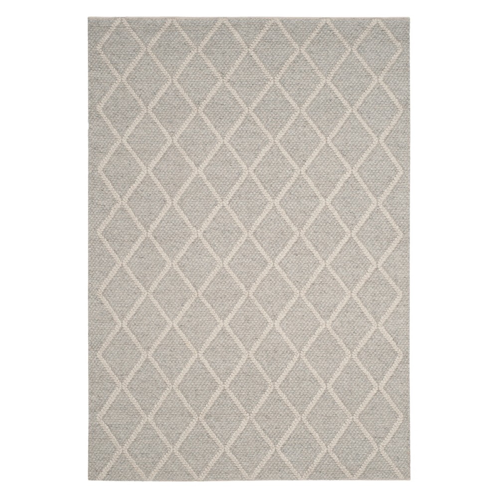 6'x9' Diamond Woven Area Rug Silver/Ivory - Safavieh