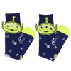 Disney Toy Story Green Alien Googly Eye Felt Applique Adult Costume Crew Socks - 4 of 4