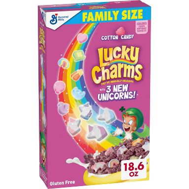 Lucky Charms Unicorn Family Size Breakfast Cereal - 18.4oz