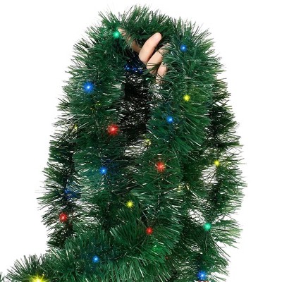 Swtroom 25Ft Prelit Artificial Xmas Garland with 100 Colorful String Lights, Suitable for Indoor or Outdoor Decorations