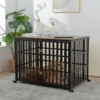 Bencmate Pet Crates and Houses Heavy Duty Dog Crate, Durable Versatile and Portable, with 4 Lockable Wheels, Black, 42.12"*29.52"*33.1" - 3 of 4