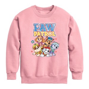 Boys' - Paw Patrol - Sketch Character Group Graphic Long Sleeve Fleece Sweatshirt - 1 of 3