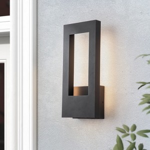 LLHZSY 2-Light 24W Matte Integrate LED Outdoor Wall Light Fixture 14 4/5" Exterior Light Fixture for Post Porch Yard Patio - 1 of 4
