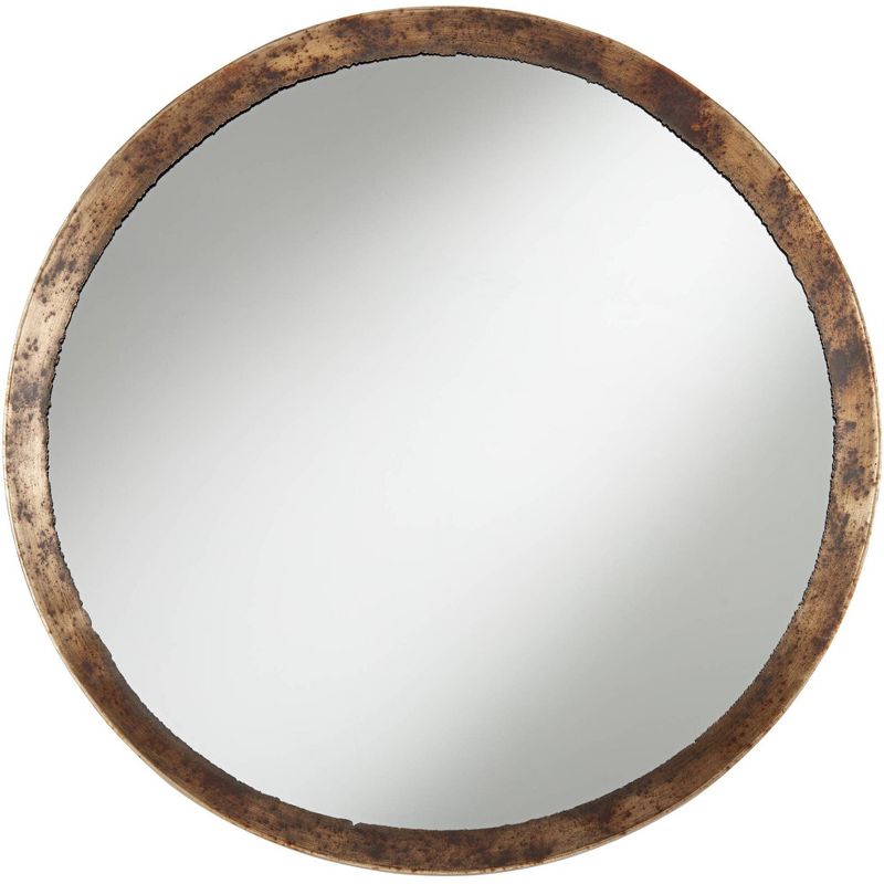 Uttermost Tortin Round Vanity Decorative Wall Mirror Rustic Hammered Jagged Metal Frame 34" Wide for Bathroom Bedroom Living Room Office Home Entryway, 1 of 6
