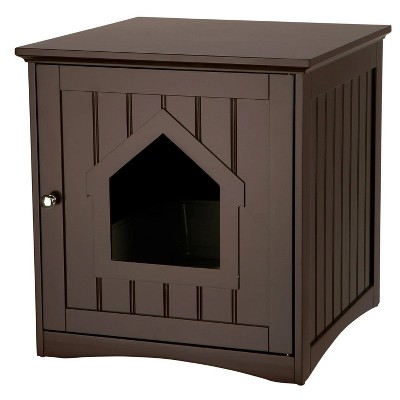 LunaLulinlk brown Small Cat Litter Box Enclosure Hidden Litter Indoor Cat Furniture Pet Home Side Table