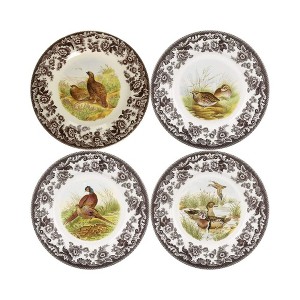 Spode Woodland Canapé Plate Set – 4 Piece 6.5 Inch Fine Porcelain Plates Featuring Red Grouse, Pheasant – Microwave, Dishwasher & Warm Oven Safe - 1 of 4