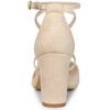 Allegra K Women's Pointed Toe Buckle Cross Strap Chunky Heels Pumps - 4 of 4