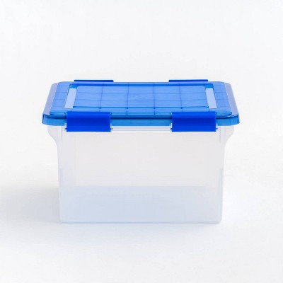 IRIS Letter Size PortableWeatherPro™ File Box, Clear : Office Products 