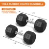 COZONY Rubber Coated Hex Dumbbell Set, 110LB Pairs Exercise Weights for Home Gym, Muscle Toning & Strength Training - 4 of 4