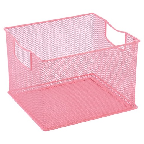 pillowfort square storage x13 bin wire decorative toy pink target