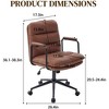 QingMoon Office Chair, PU Leather Computer Chair, Adjustable Swivel Task Chair, Mid Back Desk Chair with Reclining Backrest for Home Office - 4 of 4