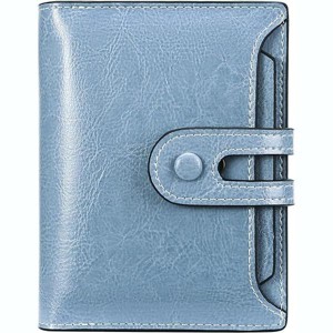 FATMOON Small Wallet for Women,Rfid Blocking Genuine Leather Bifold Wallet Holder for Women with Zipper Coin Pocket 2 ID Windows - 1 of 4
