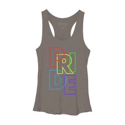 Adult Design By Humans Pride Sleek Text By MANGAZaB Racerback Tank Top