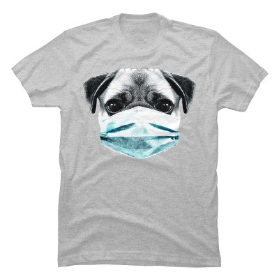 Men's Design By Humans Masked Pug By clingcling T-Shirt