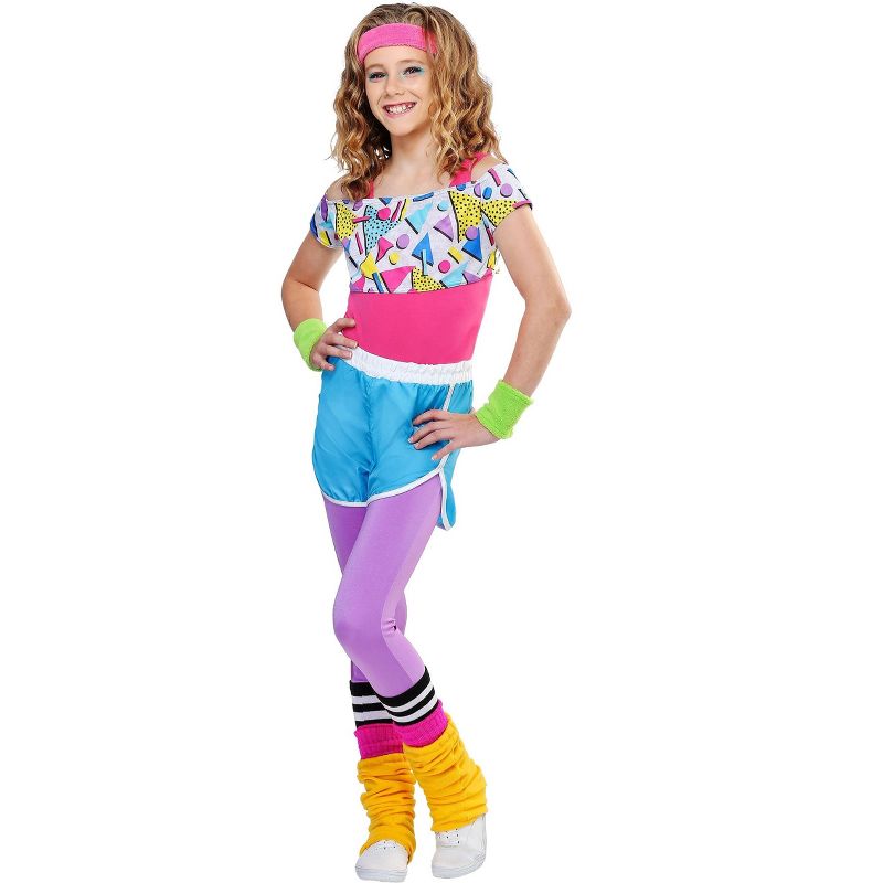 HalloweenCostumes.com Work It Out 80s Costume for Girls, 2 of 3